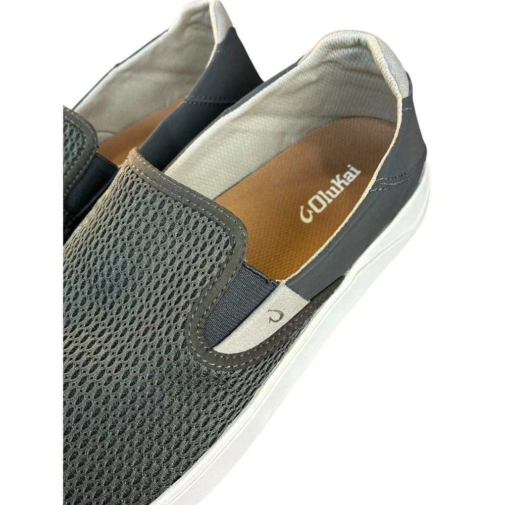OluKai Lae'ahi Mens 12 Olive Mesh Slip On Sneakers 10443-2828